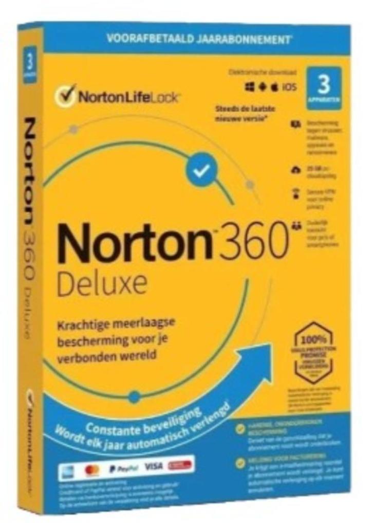 Norton Antivirus 1 jaar licentie - 3 apparaten, Computers en Software, Antivirus- en Beveiligingssoftware, Nieuw, Windows, Ophalen of Verzenden