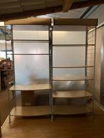Metalen rek met houten leggers en verlichting, Huis en Inrichting, Ophalen, Gebruikt