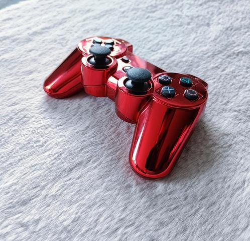 PS3 Dualshock 3 Sixaxis schitterende rode controller, Games en Spelcomputers, Spelcomputers | Sony Consoles | Accessoires, Zo goed als nieuw