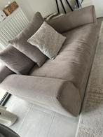 Grote bank 4 personen + grote fauteuil 2 personen taupe, Stof, Zo goed als nieuw