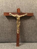 Antiek kruis 211 hout koper, Antiek en Kunst, Ophalen of Verzenden