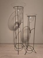 Set metalen staanders met glazen stolp, Ophalen, Gebruikt