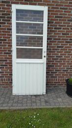 Houten deur met ruiten te koop, 215 cm of meer, 80 tot 100 cm, Gebruikt, Glas