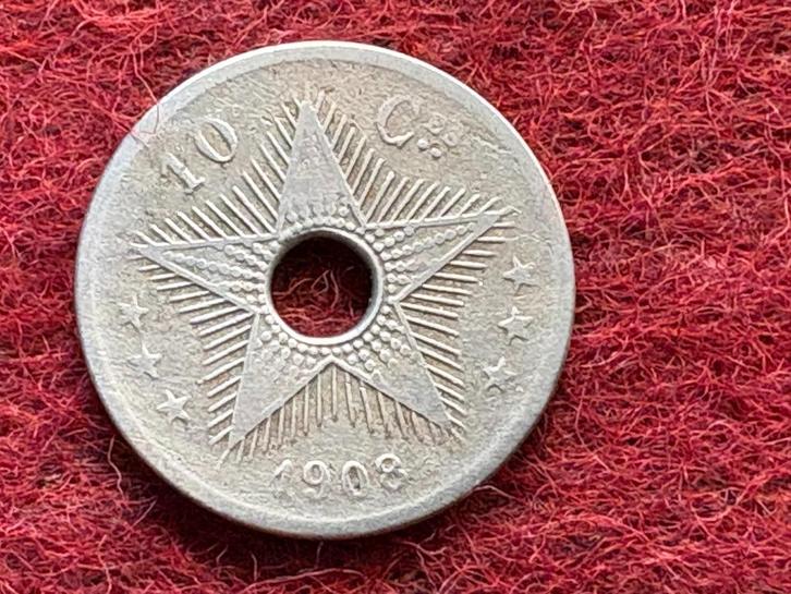 Onafhankelijke Staat Congo - 10 centiem 1908 (#015#), Postzegels en Munten, Munten | Afrika, Losse munt, Ophalen of Verzenden