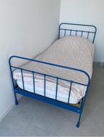 IJzeren bed, Ophalen, Eenpersoons, Blauw, Zo goed als nieuw