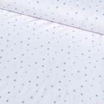 Promo! 412)150x50cm Katoenen tricot sterren wit, 120 cm of meer, Wit, Nieuw, Ophalen of Verzenden