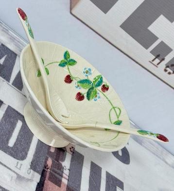 BESWICK art strawberry fruit-schaal bowl Vintage + lepels beschikbaar voor biedingen