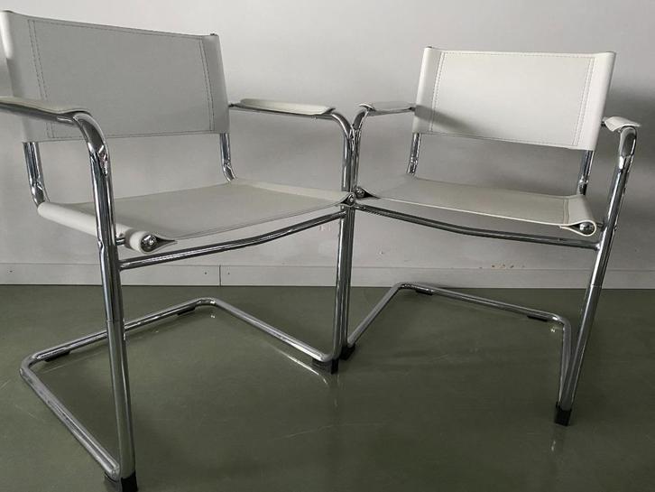 Buisframe design stoel WIT, Huis en Inrichting, Stoelen, Nieuw, Vijf, Zes of meer stoelen, Leer, Metaal, Wit, Ophalen of Verzenden