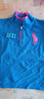 blauwe polo (met roze details) Ralph Lauren maat 122, Ralph Lauren, Jongen of Meisje, Ophalen of Verzenden, Zo goed als nieuw