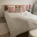 Lit métal blanc et bois 160x200 Habitat, Maison & Meubles, Chambre à coucher | Lits, Enlèvement, Utilisé, Blanc, Deux personnes