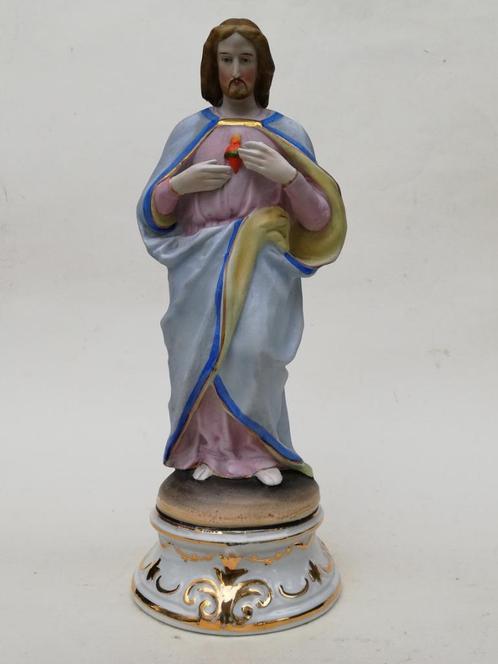 Beeld in porselein - Jezus Christus - België of Frankrijk, Antiek en Kunst, Antiek | Porselein, Ophalen of Verzenden