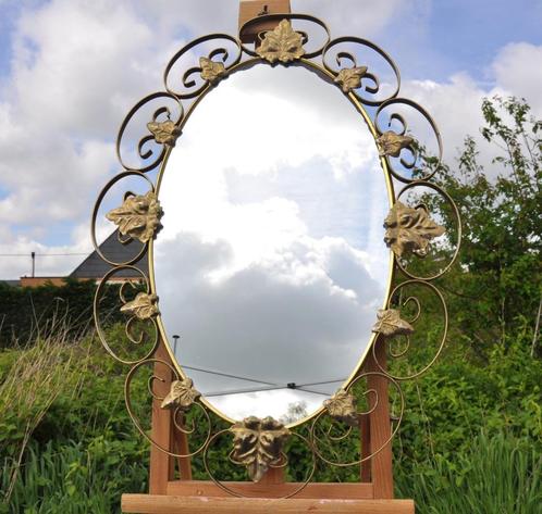 miroir ovale avec tour arceau cuivre lierre et vigne, Antiquités & Art, Antiquités | Miroirs, Moins de 50 cm, Moins de 100 cm