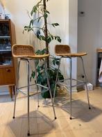 barkruk rotan, Ophalen, Metaal, Met voetsteun, 60 tot 90 cm