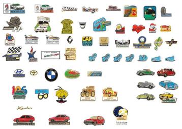 Pins, Automotive-thema en verschillende thema-pins. beschikbaar voor biedingen
