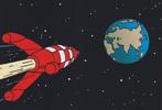 Carte postale : Hergé : Tintin : On a marché sur la lune, Collections, Enlèvement ou Envoi