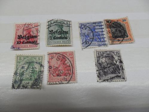 Vintage Deutsches Reich 7 gebruikte postzegels, Postzegels en Munten, Postzegels | Europa | Duitsland, Gestempeld, Duitse Keizerrijk
