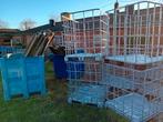 kooien IBC brandhout + pannen opslag plastiek - metal pallet, Comme neuf, Enlèvement, 50 cm ou plus, 100 cm ou plus
