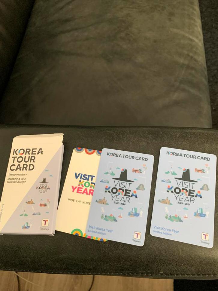 Korea Tour Card TMoney kaart, Tickets en Kaartjes, Trein, Bus en Vliegtuig, Twee personen, Algemeen kaartje, Bus, Metro of Tram