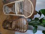Rotan stoel (voor pop of plant), Ophalen, Twee, Bruin, Riet of Rotan