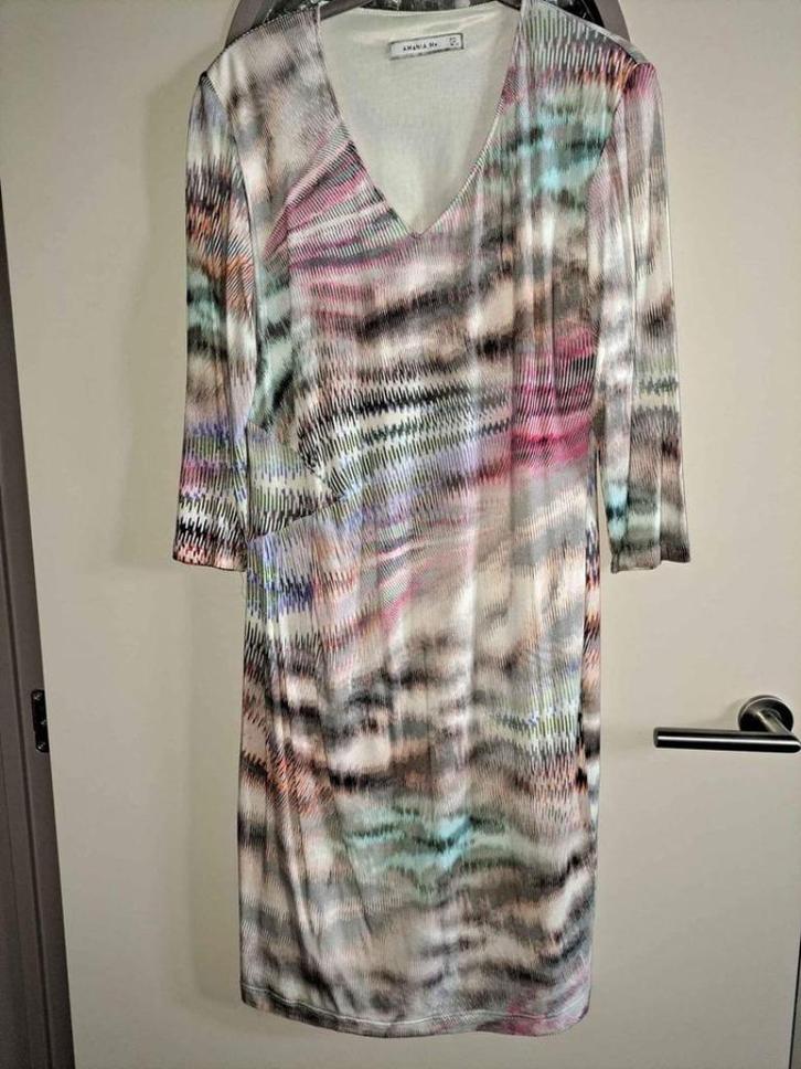 Amania Mo, toffe vlotte jurk mt 42/44, stretch, Kleding | Dames, Jurken, Zo goed als nieuw, Maat 42/44 (L), Ophalen of Verzenden