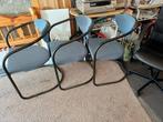 A vendre 3 chaises pour la salle d' attente, Maison & Meubles, Enlèvement, Comme neuf, Bleu, Tissus
