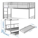 Lit superposé métal argenté avec tiroir. IKEA, Huis en Inrichting, Slaapkamer | Stapelbedden en Hoogslapers, Ophalen