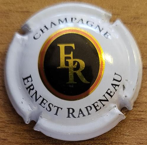 Champagnecapsule Ernest RAPENEAU wit, zwart en goud N01, Verzamelen, Wijnen, Nieuw, Champagne, Frankrijk, Ophalen of Verzenden