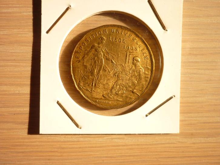 Jeton Monnaie de Brux 1910+ Expos universes de Liège 1905, Timbres & Monnaies, Monnaies | Belgique, Envoi