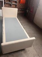 Elektrische boxpring leder beige, Huis en Inrichting, Slaapkamer | Boxsprings, Ophalen, Zo goed als nieuw, Beige