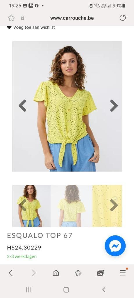 Top esqualo  maat xxl nieuw 2de prijsdaling, Kleding | Dames, Topjes, Nieuw, Maat 46/48 (XL) of groter, Geel, Korte mouw, Ophalen of Verzenden
