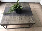 Table de salon en bois massif - TB état, Enlèvement, Comme neuf, Carré, Métal