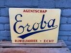 Eroba Fietsen oud emaille reclamebord, Verzamelen, Ophalen of Verzenden, Gebruikt, Reclamebord