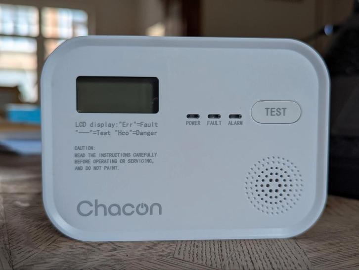 Koolstofmonoxidemelder / CO-melder van Chacon, Doe-het-zelf en Bouw, Alarmsystemen, Zo goed als nieuw, Ophalen