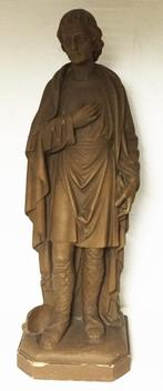0010 Gipsen heiligen beeld. Heilige Isidorus, Antiek en Kunst, Antiek | Religieuze voorwerpen, Ophalen of Verzenden