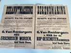 Dubbele affiche (Duits, Nederlandse) 1ste WO ter dood, Verzamelen, Militaria | Algemeen, Ophalen of Verzenden, Overige soorten