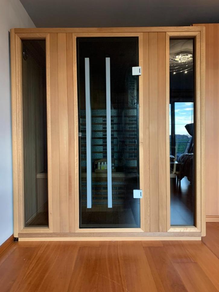 infrarood sauna voor 2-3 personen (in cederhout), Sport en Fitness, Sauna, Zo goed als nieuw, Infrarood, Ophalen of Verzenden