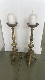 2 antieken koperen kandelaars, Antiek en Kunst, Ophalen, Koper
