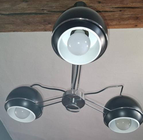 Designkroonluchter uit de jaren 70 in chroom., Antiek en Kunst, Antiek | Verlichting, Ophalen of Verzenden