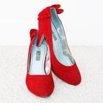 Mooie Suede Hot Item Pumps (Maat 38) s21 € 25,-, Kleding | Dames, Verzenden, Zo goed als nieuw, Rood, Hot Item