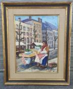 huile sur toile marchande d escargots signe pol magis, Ophalen of Verzenden