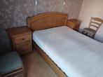 Houten slaapkamer met bed en kleerkast in perfecte staat, Huis en Inrichting, Slaapkamer | Complete slaapkamers, Ophalen, Gebruikt