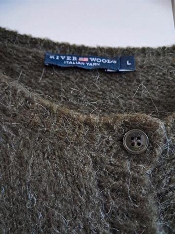 Donkergroene gilet met lange mouwen, maat large  beschikbaar voor biedingen