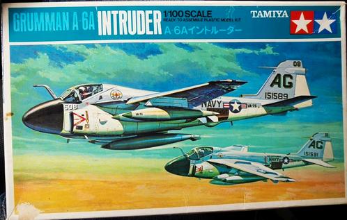 Grumman A-6A Intruder, 1/100 Tamiya zie omschrijving ., Hobby en Vrije tijd, Modelbouw | Vliegtuigen en Helikopters, Gebruikt