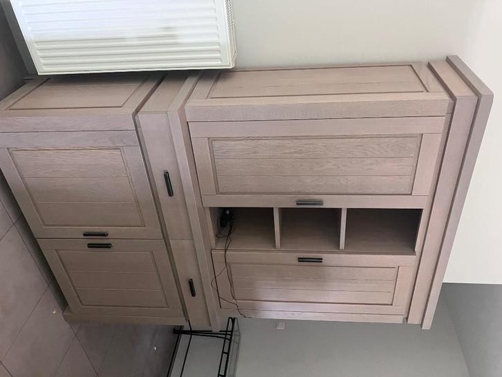 Eetkamerset + tv kast, Huis en Inrichting, Complete eetkamers, Zo goed als nieuw, 4 tot 6 stoelen, Ophalen