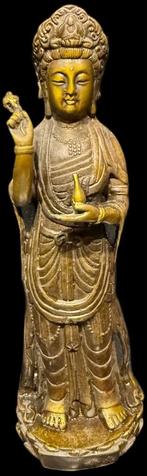 Messing Brons Gilt Verguld Kwan Yin Beeld China, Antiek en Kunst, Verzenden