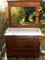 Louis Philippe mahoniehouten dressoir met wit marmer, Antiek en Kunst, Ophalen