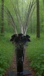 Grand vase en verre noir avec décoration, Maison & Meubles, Accessoires pour la Maison | Vases, Neuf, 75 cm ou plus, Enlèvement ou Envoi