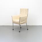6 Montis Chaplin stoelen crème wit leder - rvs/dop, Huis en Inrichting
