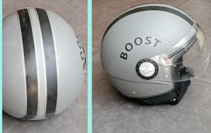 Helm scooter - maat XS (! Buitenlaag is wel kleverig geworde, Fietsen en Brommers, Brommerhelmen, Gebruikt, Extra small of kleiner