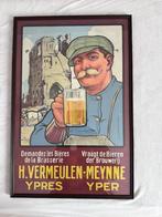 Prachtige oude affiche brouwerij Vermeulen Ieper, Verzamelen, Ophalen, Zo goed als nieuw, Overige typen, Overige merken